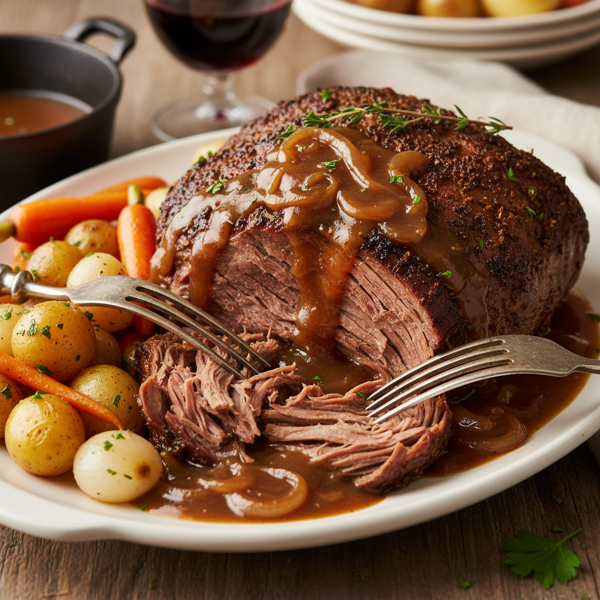 Tender Crock Pot Beef or Venison Roast with Velvety Gravy recipe