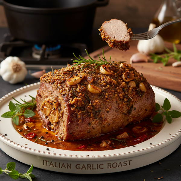 Tender Italian Garlic-Infused Stove Top Roast recipe