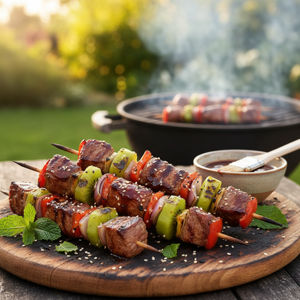 Tender Kiwi-Lamb BBQ Kebabs recipe