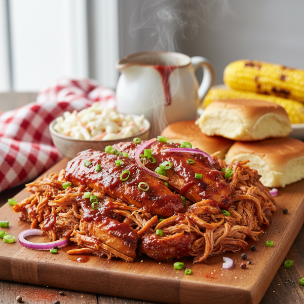 Tender Slow Cooker BBQ Pulled Chicken recipe