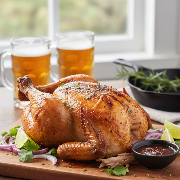 Tender Sweet BBQ Beer-Brined Chicken recipe