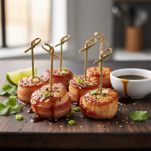 Teriyaki Bacon-Wrapped Scallop Bites recipe