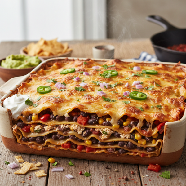 Tex-Mex Black Bean Lasagna recipe