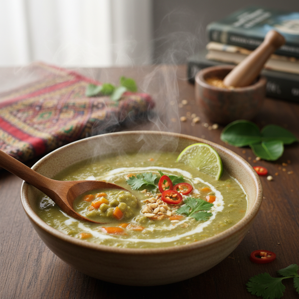 Thai-Infused Slow Cooker Vegan Split Pea Soup recipe