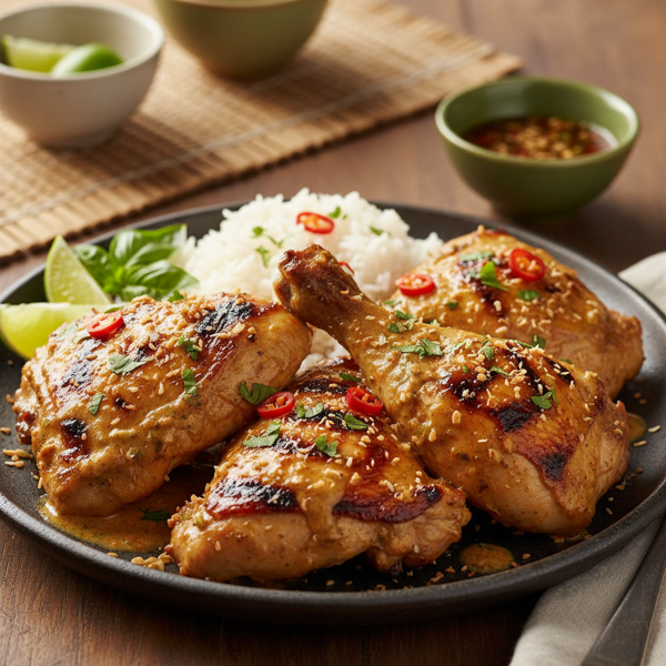 Thai-Spiced Coconut Grilled Chicken Thighs recipe