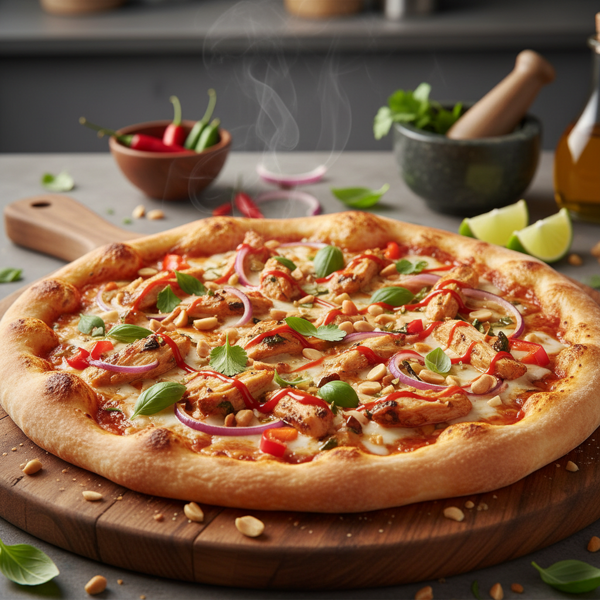 Thai Chicken Fusion Pizza recipe