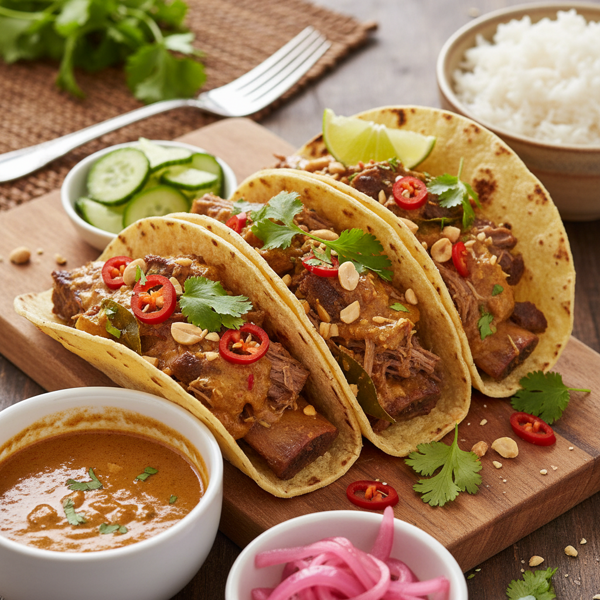 Thai Inspired Beef Curry Tacos recipe