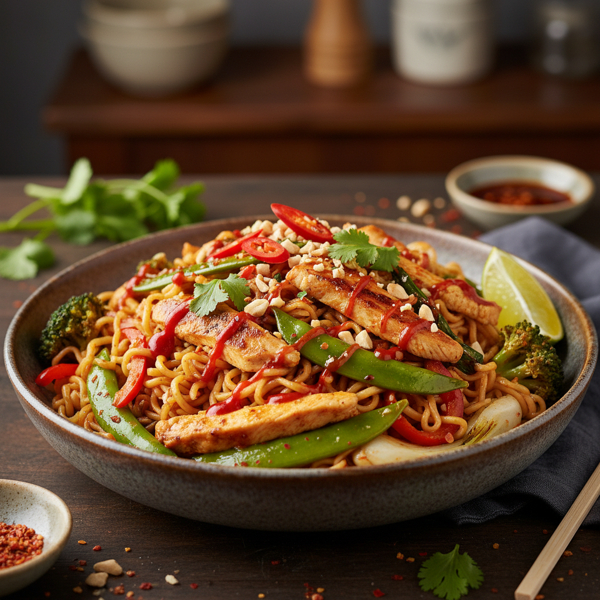 Thai Spicy Chicken Ramen Stir-Fry recipe