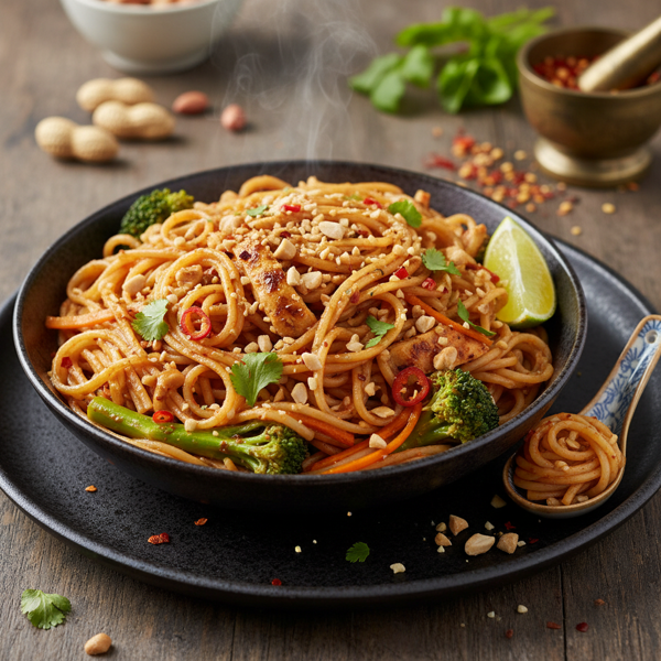 Thai Spicy Peanut Noodles recipe