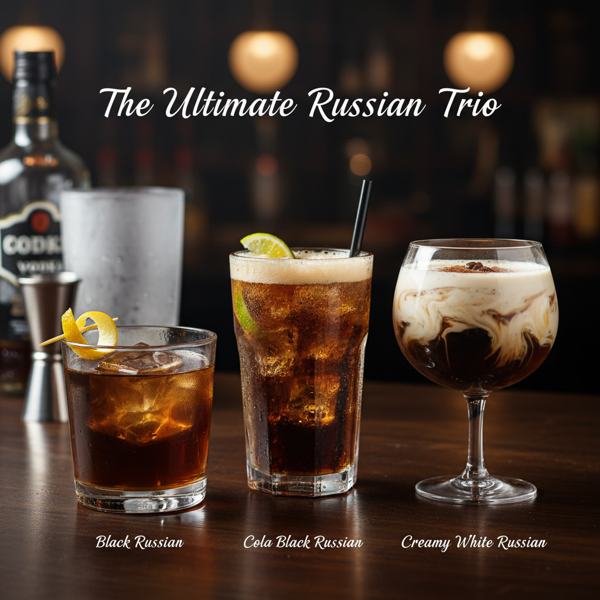 The Ultimate Russian Trio: Black Russian, Cola Black Russian & Creamy White Russian recipe