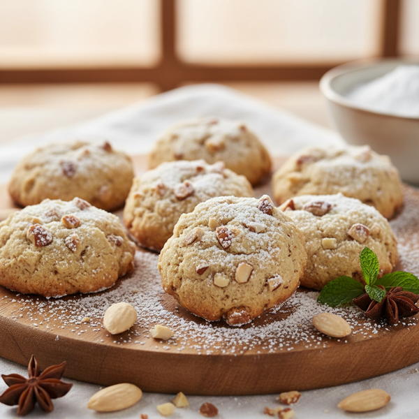 Toasted Almond Kourabiedes recipe