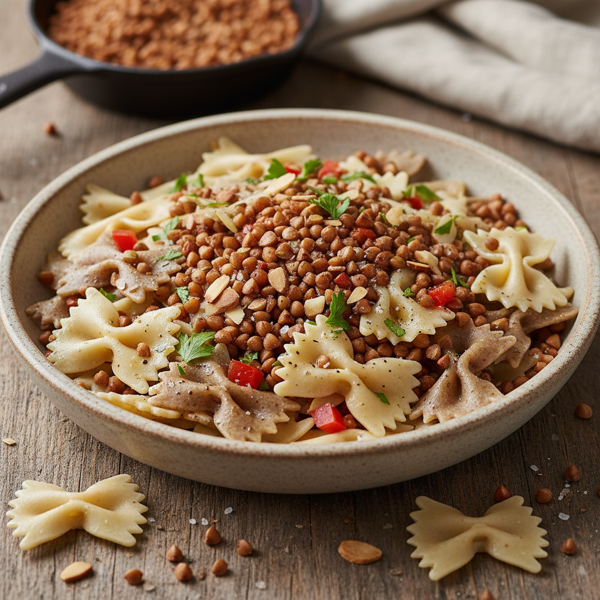 Toasted Buckwheat with Bow Tie Pasta recipe