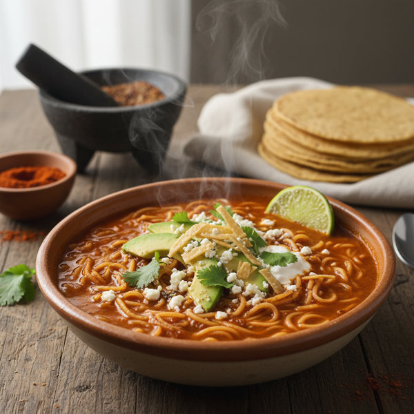 Toasted Pasta Mexican Tomato Soupe recipe