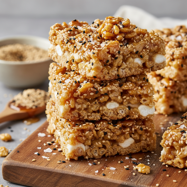 Toasted Sesame Crunch Bars recipe