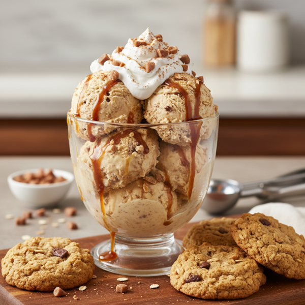 Toffee Chip Oatmeal Ice Cream Delight recipe
