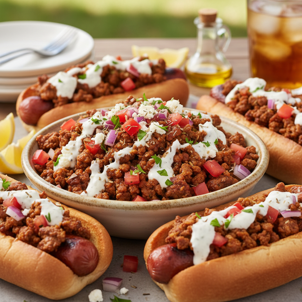 Toledo-Style Greek Hot Dog Topping recipe