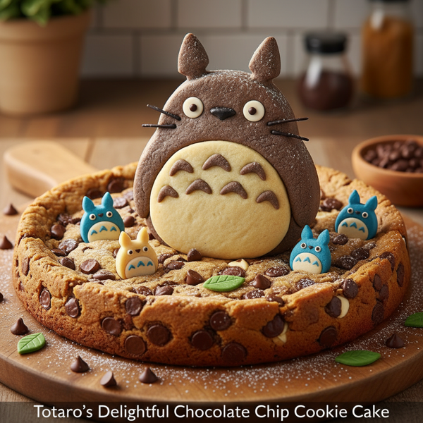 Totoro's Delightful Chocolate Chip Cookie Cake recipe