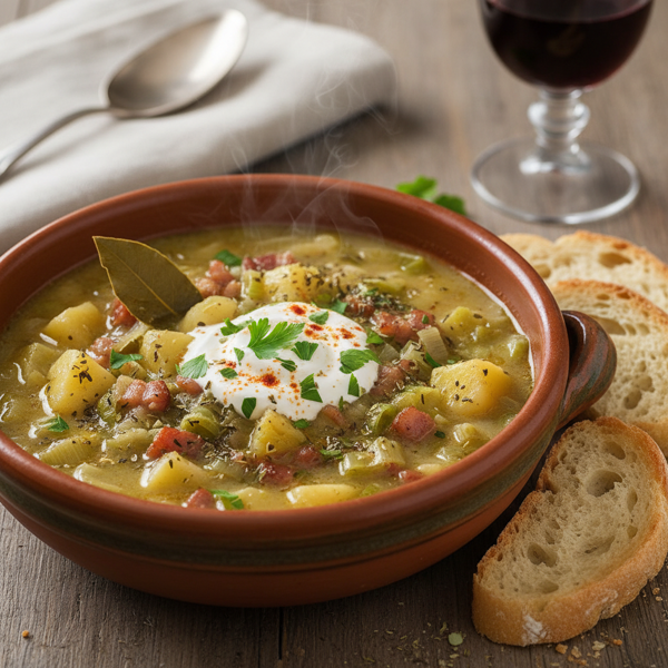 Traditional Croatian Leek Stew with Smoked Bacon recipe