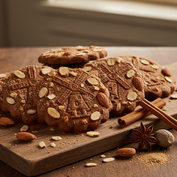 Traditional Dutch Speculaas Cookies with Almonds recipe