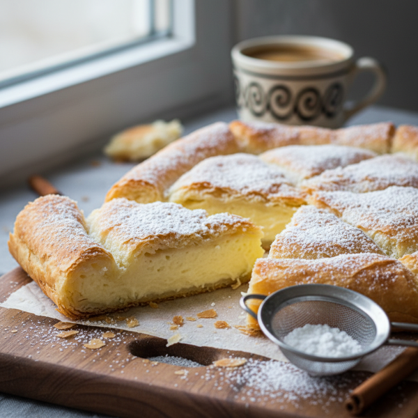 Traditional Greek Bougatsa with Cream Filling recipe