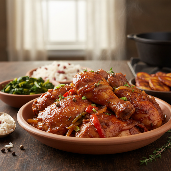 Traditional Jamaican Brown Stew Chicken Delight recipe