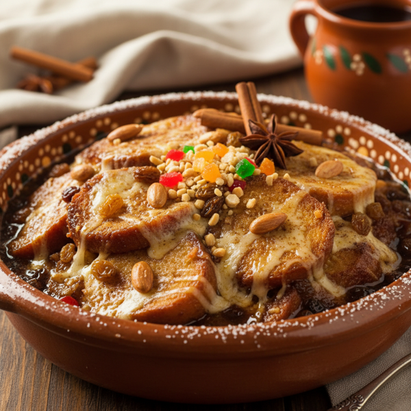 Traditional Mexican Capirotada (Sweet Bread Pudding) recipe