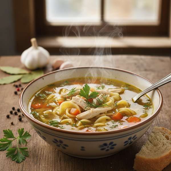 Traditional Polish Rosół with Egg Noodles recipe