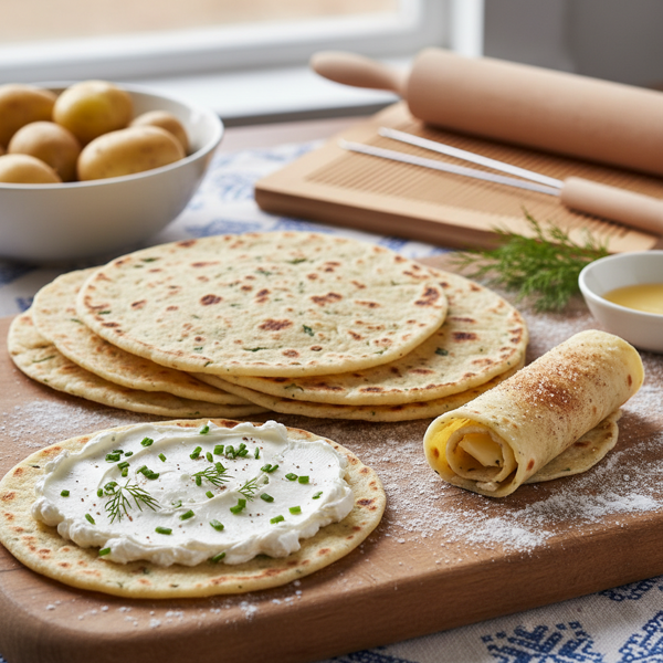 Traditional Scandinavian Lefse - Creamy Potato Flatbread recipe