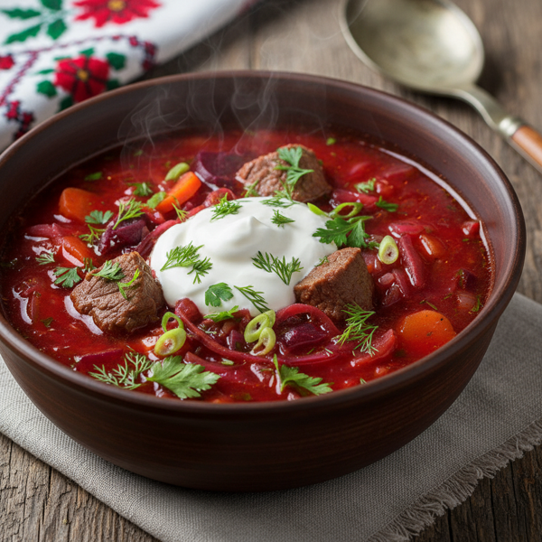 Traditional Ukrainian Borshch with Beef recipe
