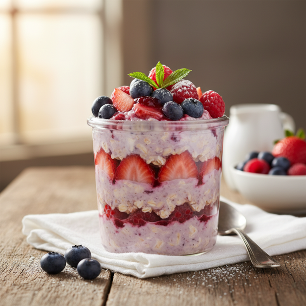 Triple Berry Bliss Overnight Oats recipe