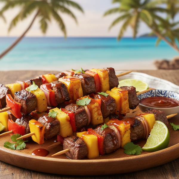Tropical BBQ Beef Kabobs recipe