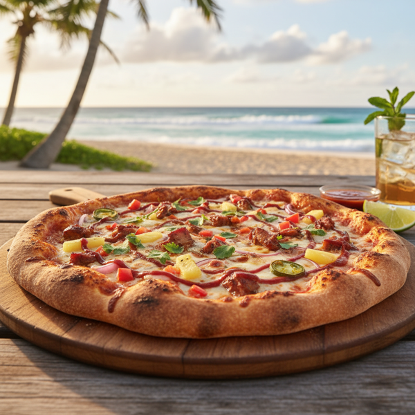 Tropical BBQ Chicken Delight Pizza recipe