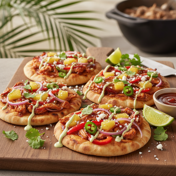 Tropical BBQ Pita Pizzas recipe