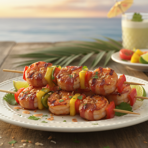 Tropical Bacon-Wrapped Shrimp Skewers recipe