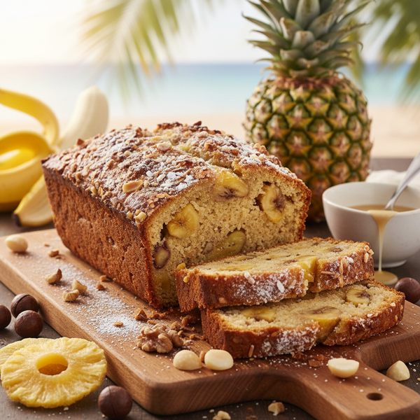 Tropical Banana-Pineapple Nut Bread recipe