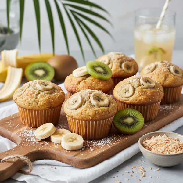 Tropical Banana Kiwi Muffins recipe