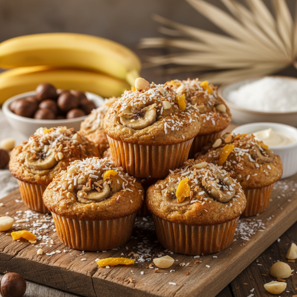 Tropical Banana Nut Muffins recipe