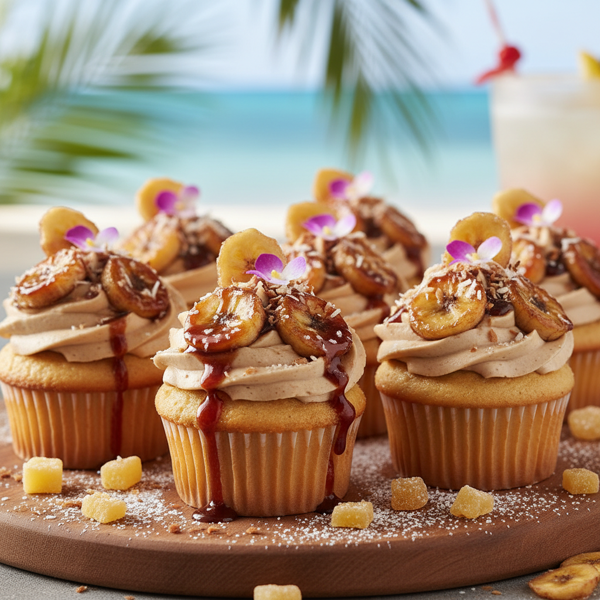 Tropical Bananas Foster Delight Cupcakes recipe