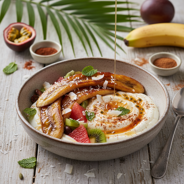 Tropical Bananas with Spiced Yogurt recipe