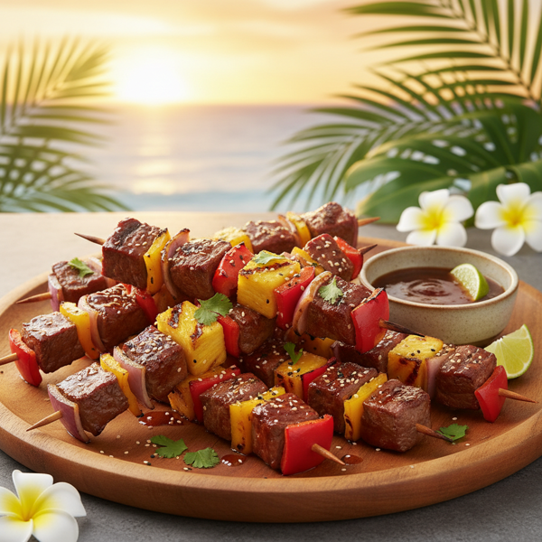 Tropical Beef Teriyaki Skewers recipe