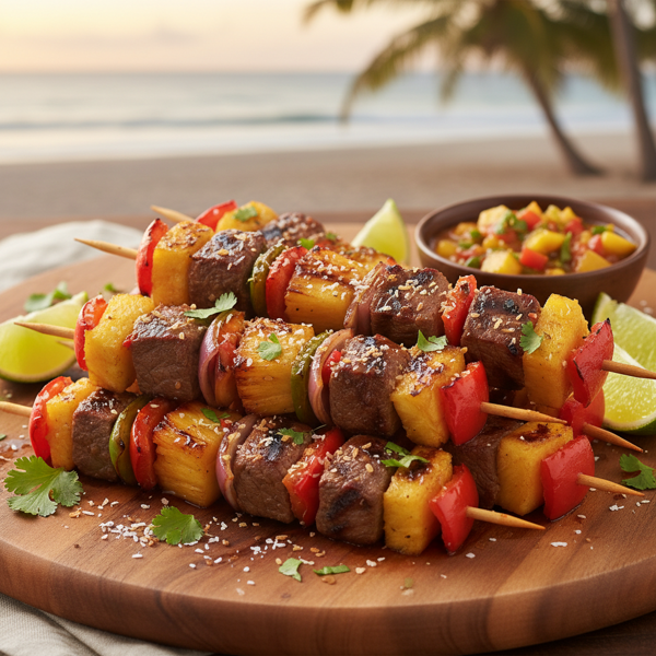 Tropical Beef and Pineapple Skewers recipe