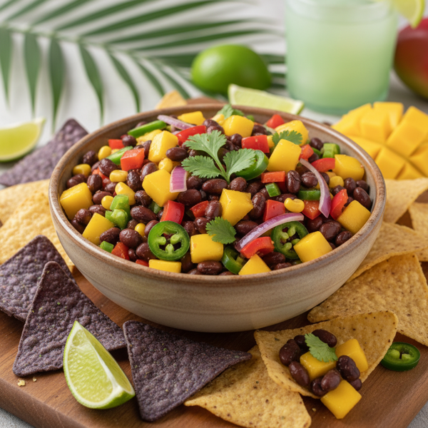 Tropical Black Bean & Mango Fiesta Dip recipe