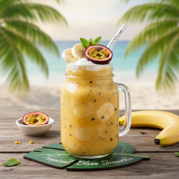 Tropical Bliss Banana Passion Fruit Smoothie recipe