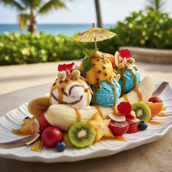 Tropical Bliss Banana Split Delight recipe