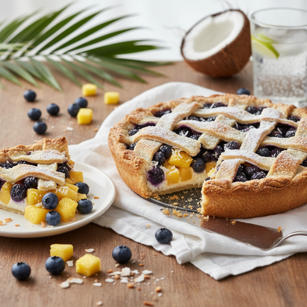 Tropical Blueberry-Pineapple Coconut Pie recipe