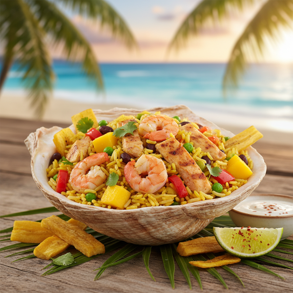 Tropical Caribbean Saffron Rice Medley recipe