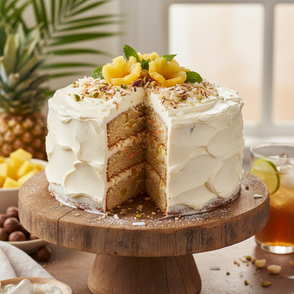 Tropical Carrot Pineapple Delight Cake recipe