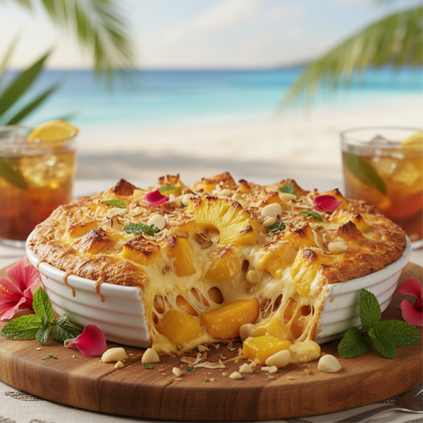 Tropical Cheesy Pineapple Peach Delight recipe