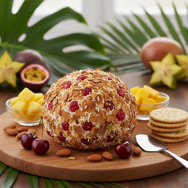 Tropical Cherry Almond Cheese Ball recipe