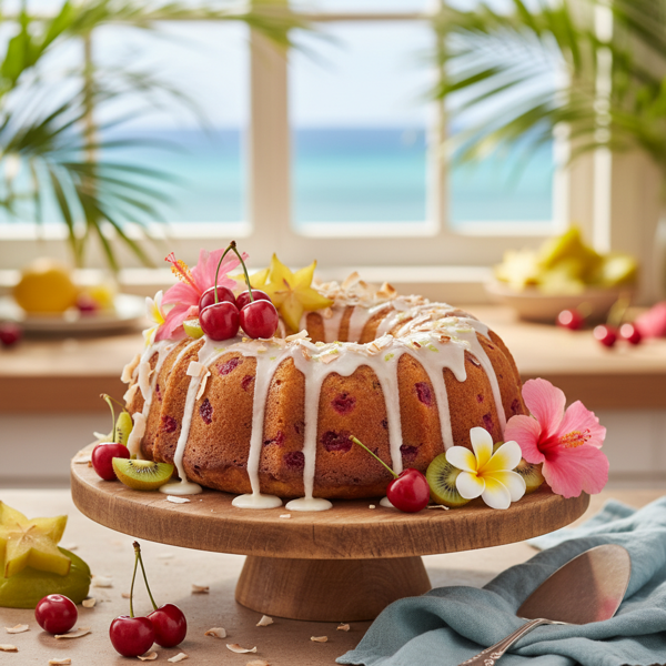 Tropical Cherry Bliss Bundt Cake recipe